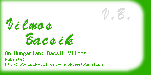 vilmos bacsik business card